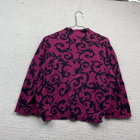 Sharagano Studio Cropped Bolero Cardigan Wom XL Baroque Damask Pink Floral AOP - Picture 11 of 14